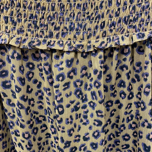 Cece Leopard Print Off the Shoulder Ruffle Blouse - Picture 3 of 5